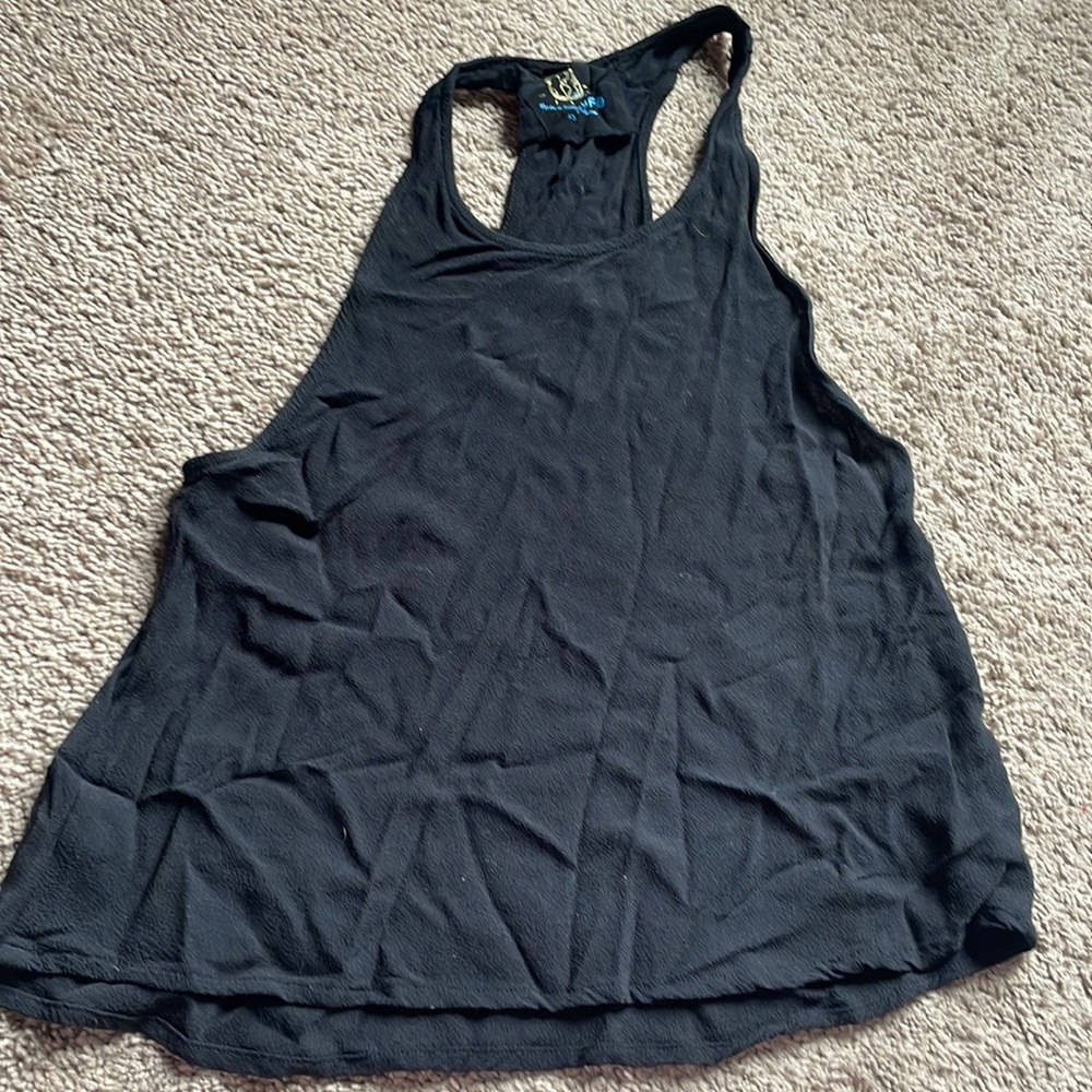 Blue life black tank top